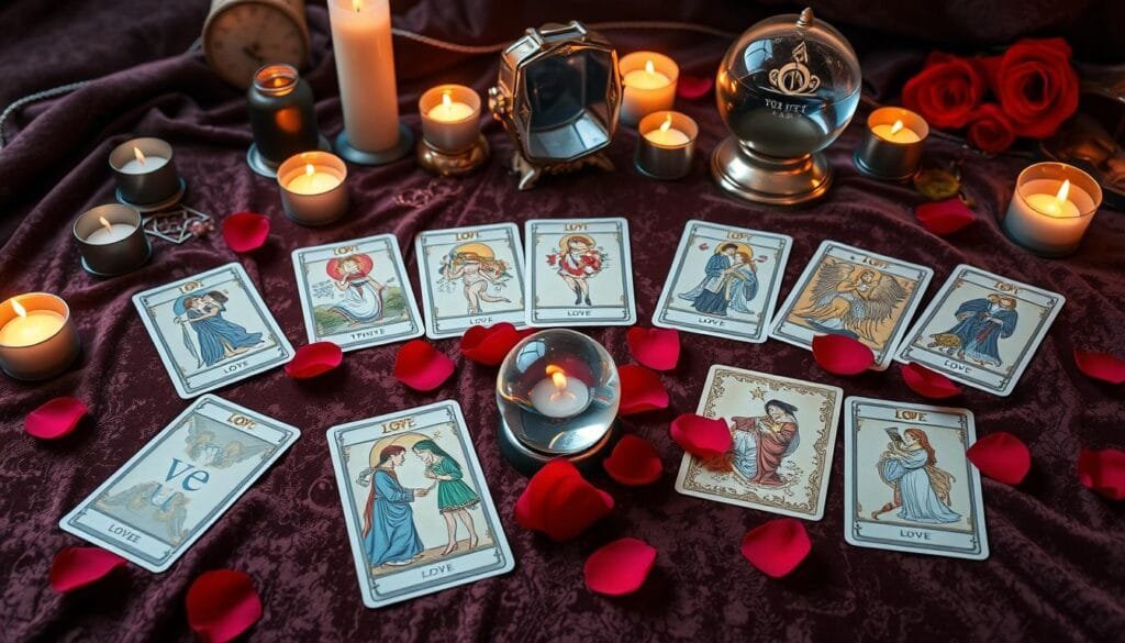 Jogar cartas de tarot do amor