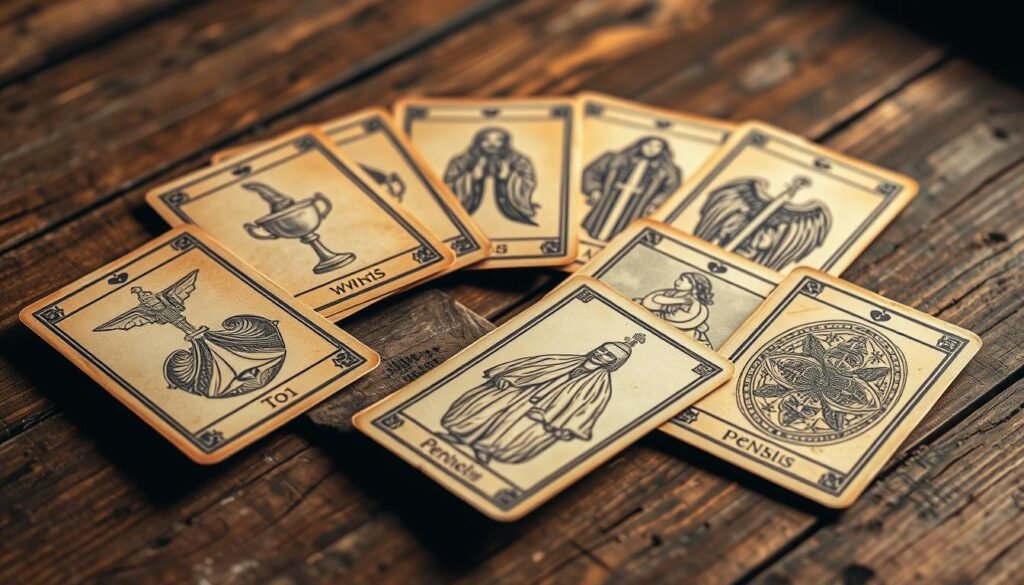 arcanos menores cartas de tarot vintage